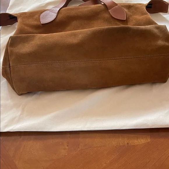 Parker Thatch Charlie Carmel Suede Leather Satchel - Picture 5 of 9